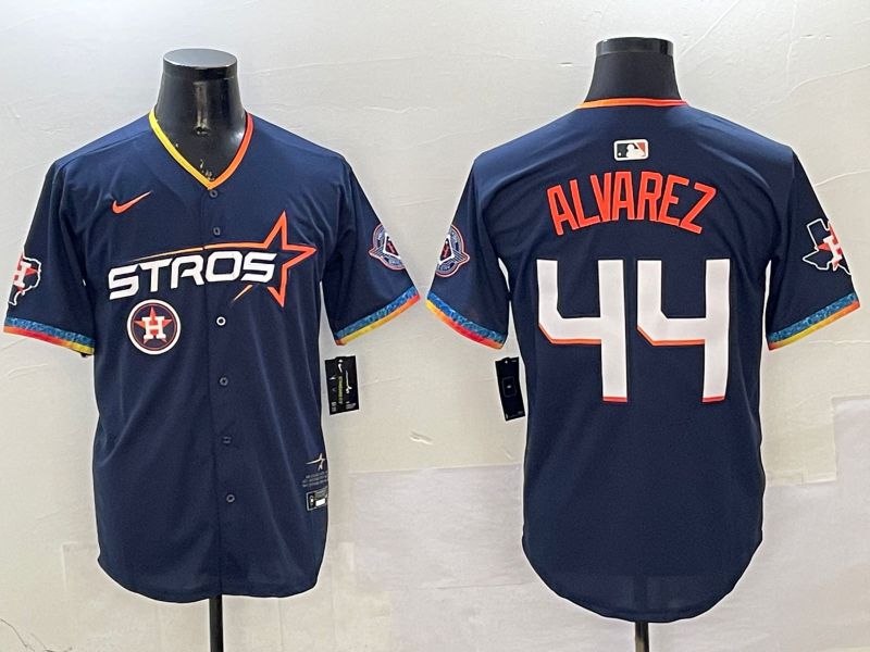 Men Houston Astros #44 Alvarez Drak Blue Fourth generation Joint Name 2025 Nike MLB Jersey style 3